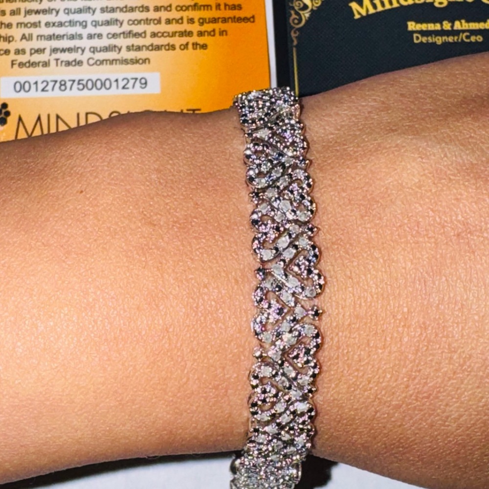 Real Diamond Heart Bracelet, Gift for her, Certificate of authenticity included - Picture 4 of 9